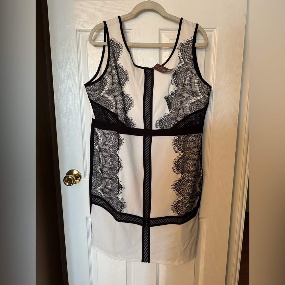 Black and white the lace dress